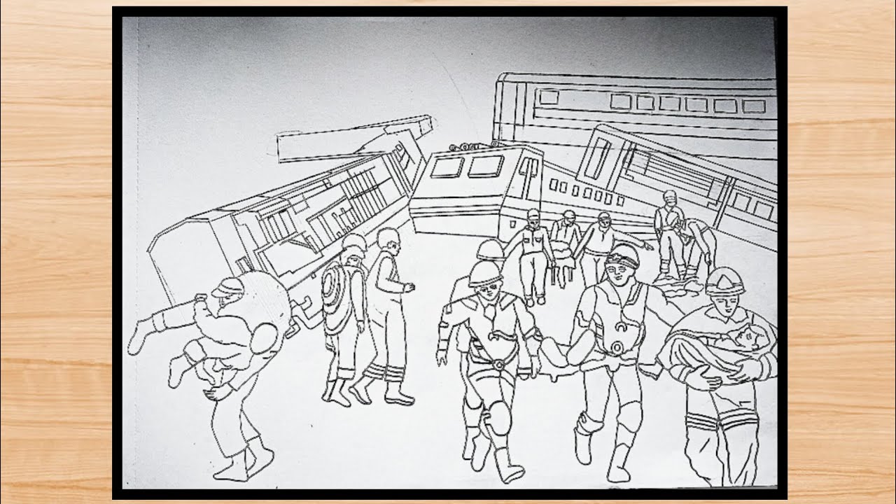 DRAWING A TRAIN ACCIDENT STEP BY STEP|CREATE an EPIC Train Accident Drawing from Scratch#Train#news