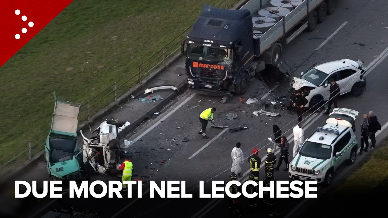 Grave incidente nel lecchese: scontro tra un autoarticolato e tre macchine. Due morti e due feriti
