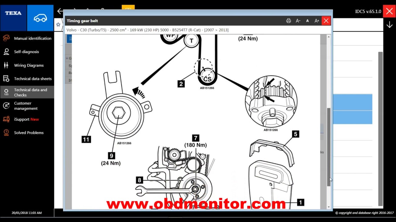 TEXA Volvo C30 diagnostic coverage