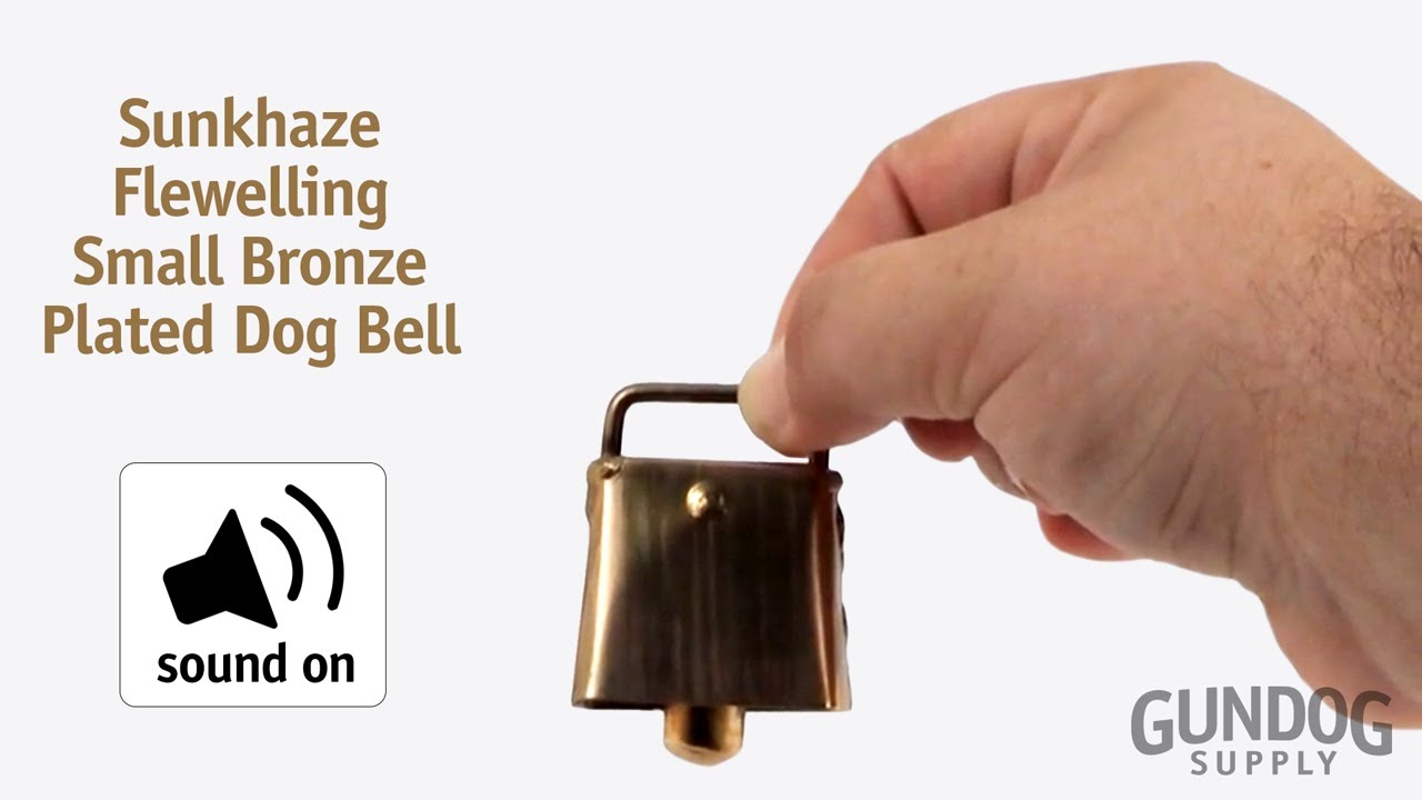 Hear the SMALL Sunkhaze / Flewelling Bronze Plated Dog Bell with Nylon Loop