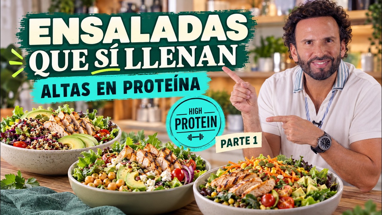 5 DELICIOSAS Ensaladas ALTAS EN PROTEÍNA que Debes Probar