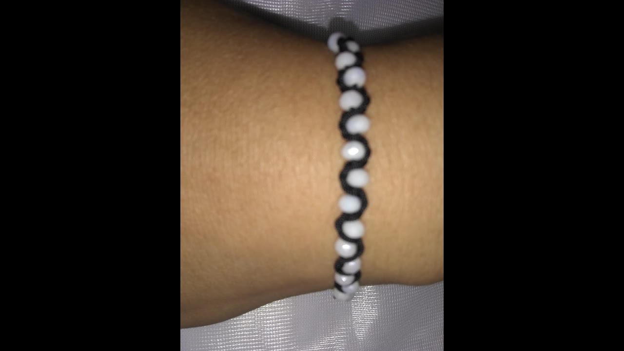 Como hacer Pulsera con hilo chino y cristales en forma de ondas