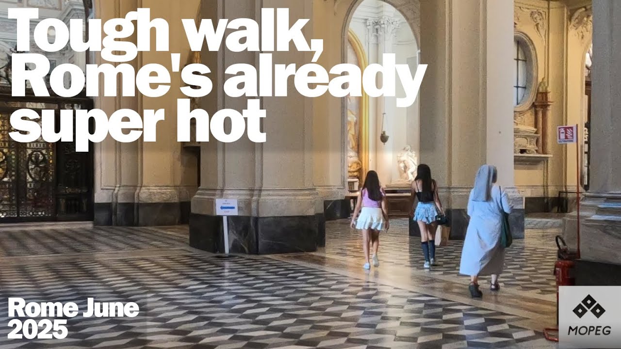 Passeggiata nella zona della Basilica di San Giovanni in Lateran0. Roma 4K 50 fps. Slow TV Italia