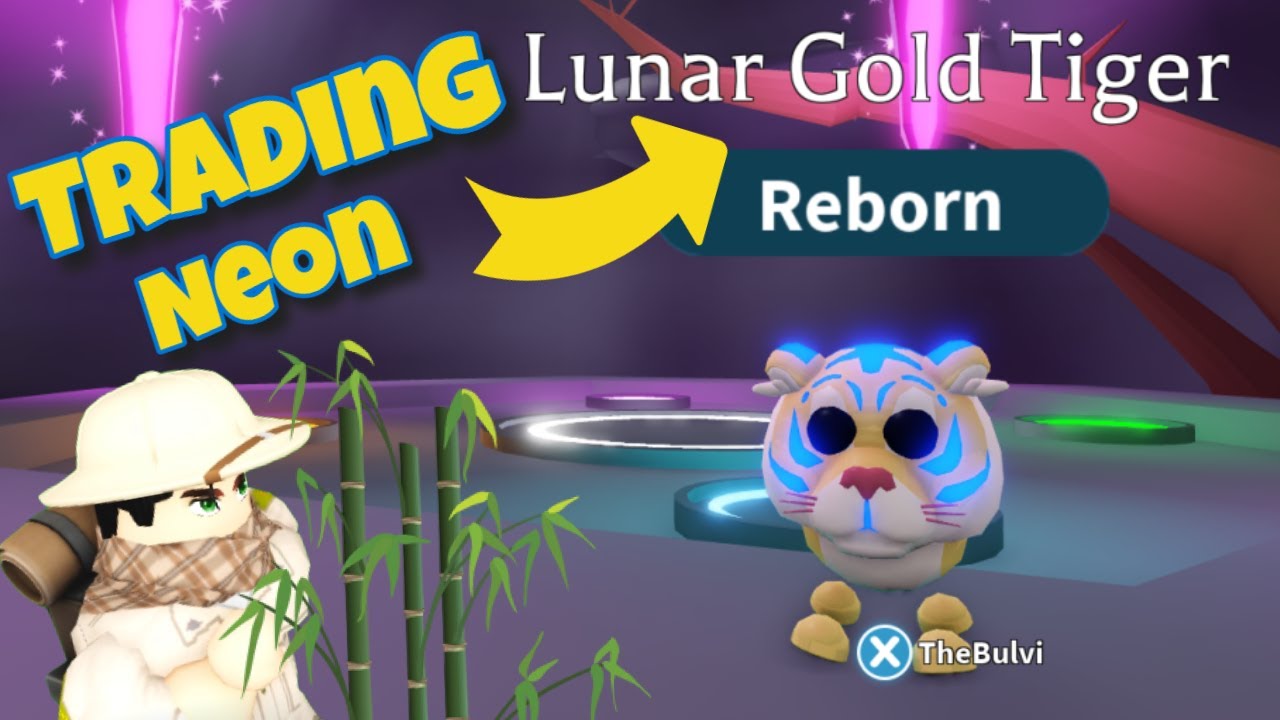 TRADING NEON LUNAR GOLD TIGER in ADOPT ME