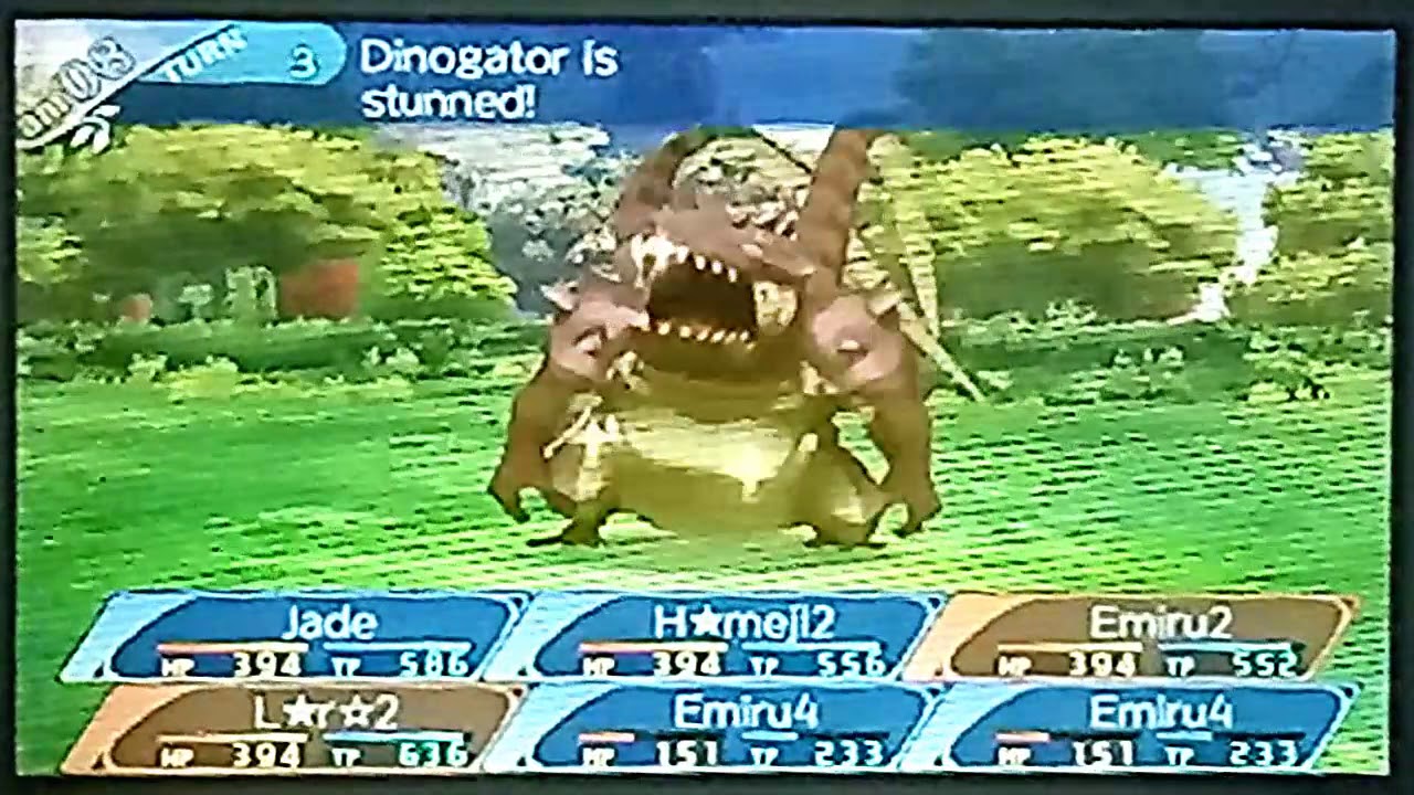 Etrian Odyssey Nexus- The best consistent party for farming Dinogator's conditional is.... 5 Gunners