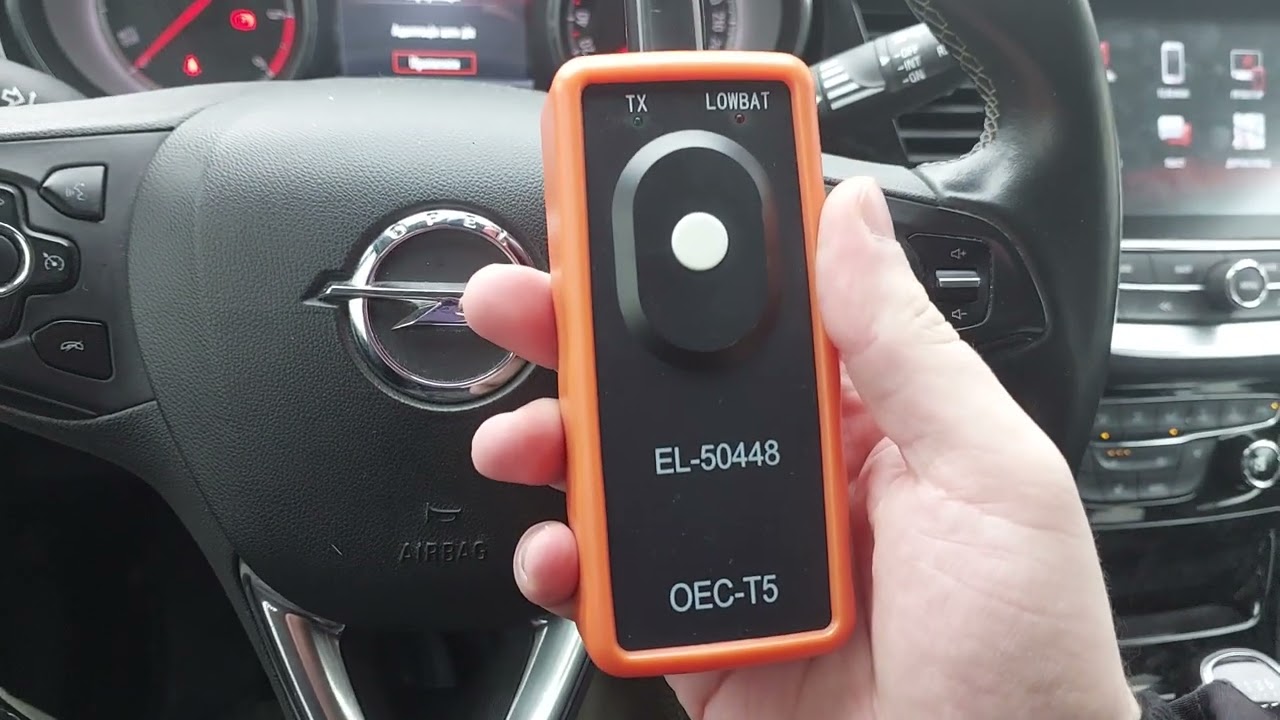 Opel Astra K підшивка датчиків тиску шин (TPMS)