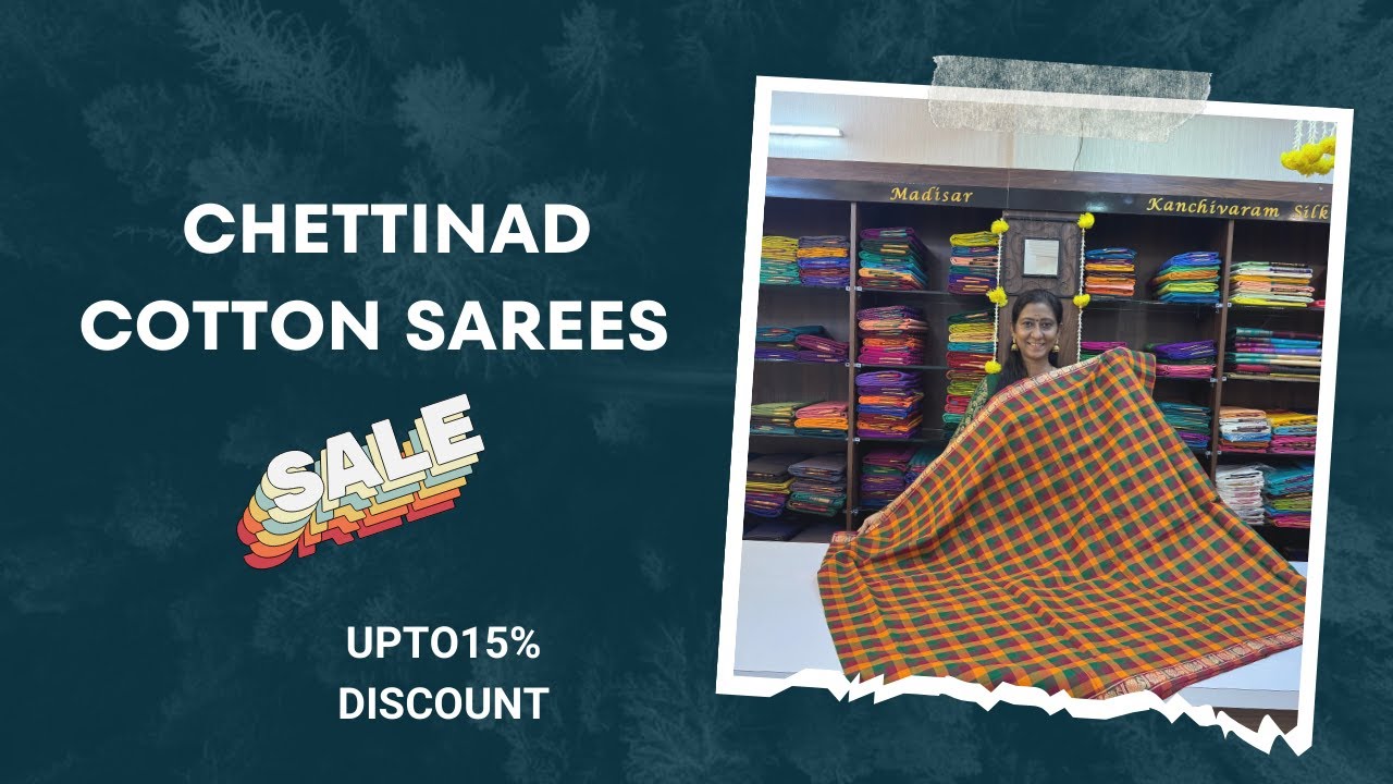 Chettinad Cotton Sarees Collections New Arrivals | Sri Arya Silks 🎉
