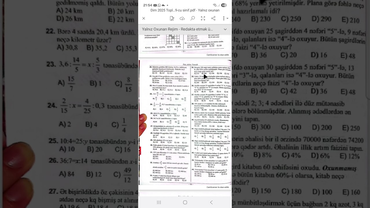 Faiz və nisbət.Testlərin izahı.