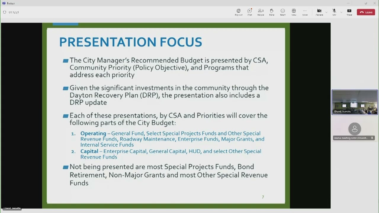 2026 Budget Work Session - City Manager's Recommended Budget Overview