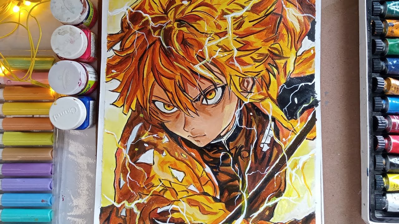 How To Draw Zenitsu | Demon Slayer |