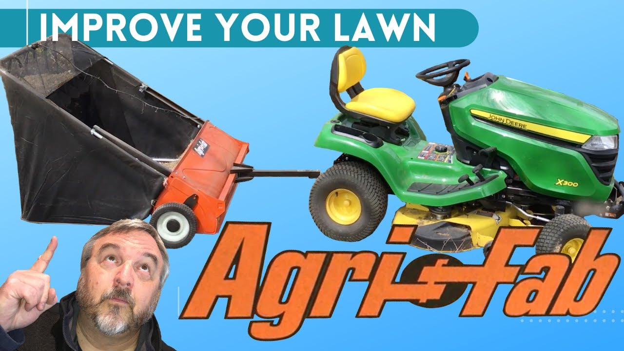 Agri Fab 42 inch Lawn Sweeper Unboxing Assembly and Use After Dethatching
