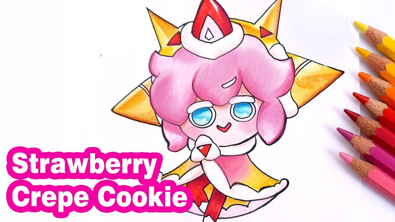 How to draw Strawberry Crepe Cookie | Cookie Run Kingdom