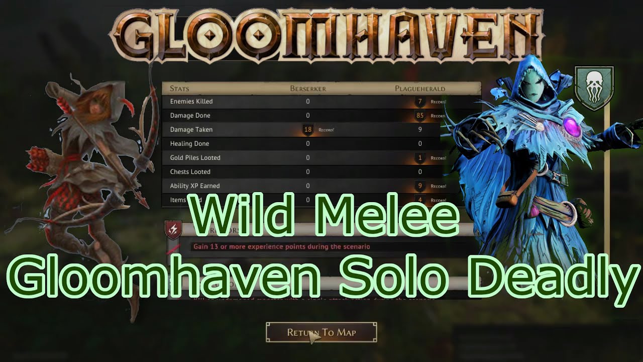 Cuthulu Face Poisons the Wild Melee- Gloomhaven Solo Deadly