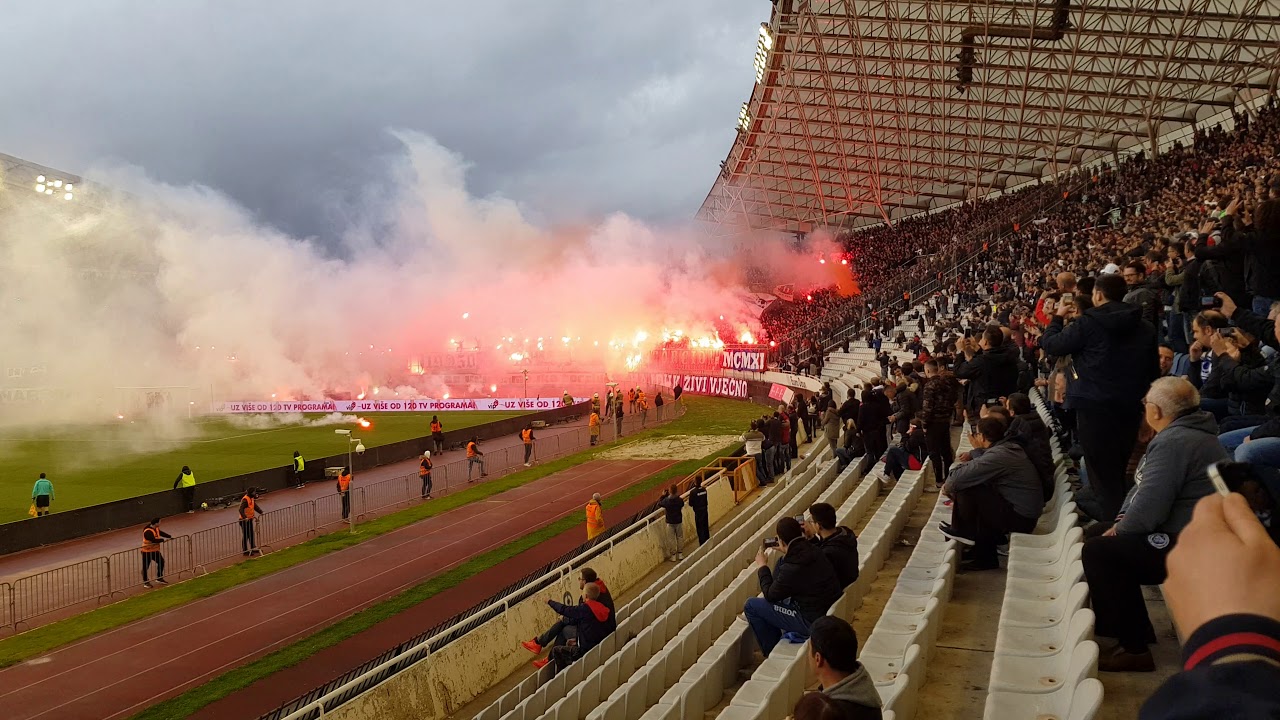 Hajduk - Rijeka 31.03.2018 . Bakljada Torcida Split