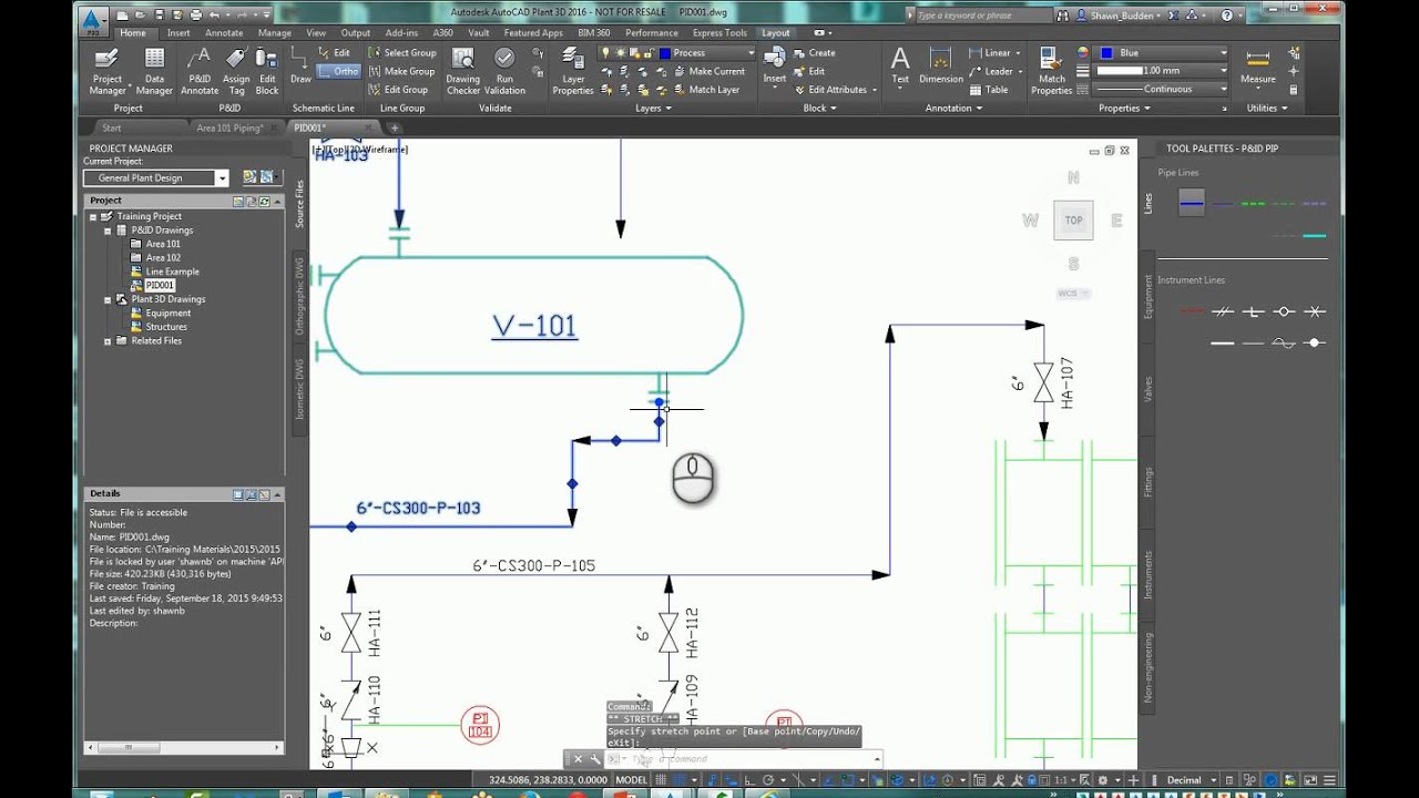 AutoCAD P&ID Basic Line Editing