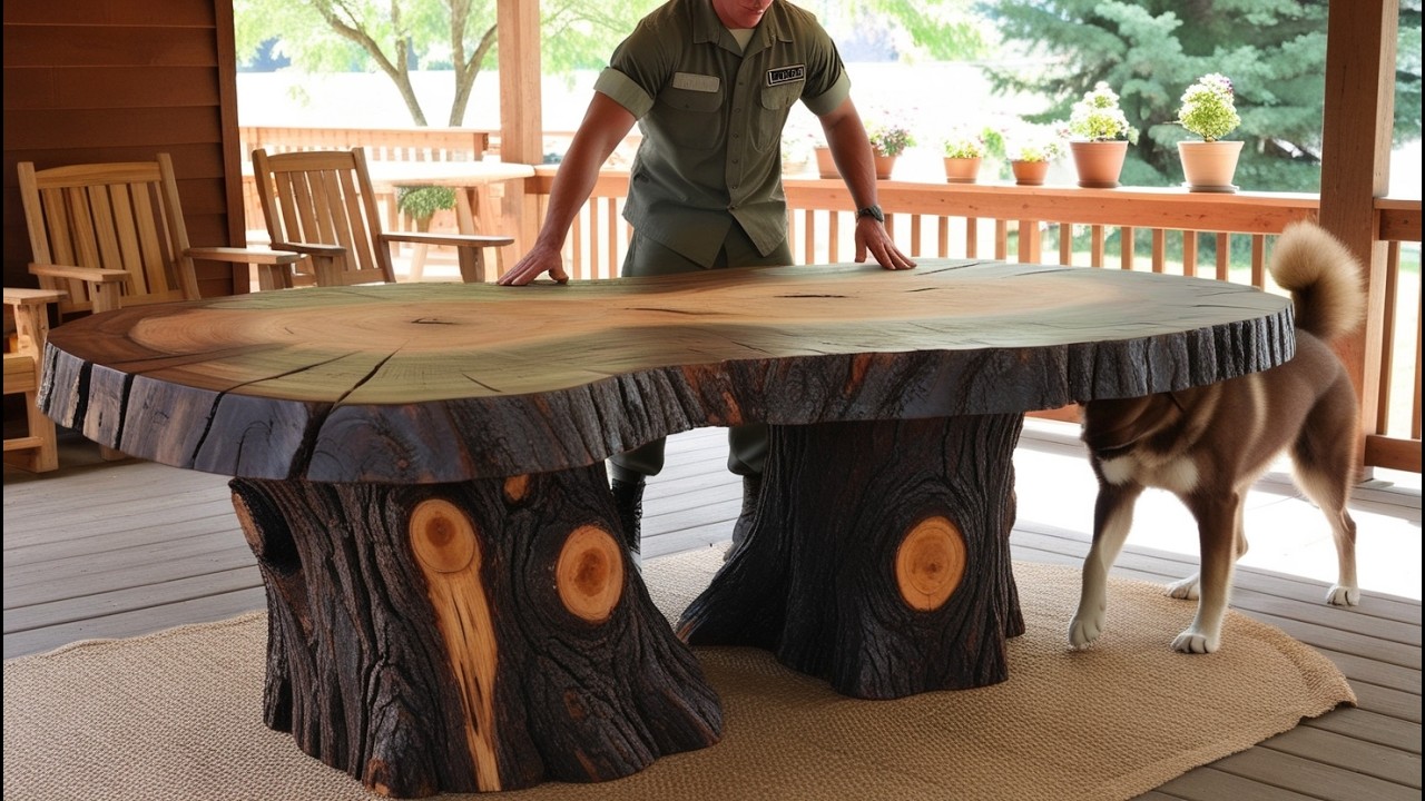 Transforming A Tree Stump Into A Masterpiece: Epoxy Resin And Wood Mosaic Coffee Table