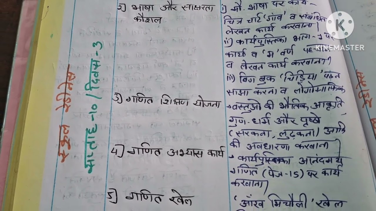 नई भरी हुई शिक्षक डायरी 2025-26/ Class 1 सप्ताह 10/ School readiness program 📖