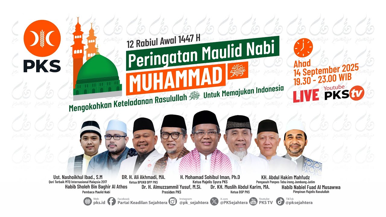 [ LIVE ] Peringatan Maulid Nabi Muhammad SAW DPP Partai Keadilan Sejahtera