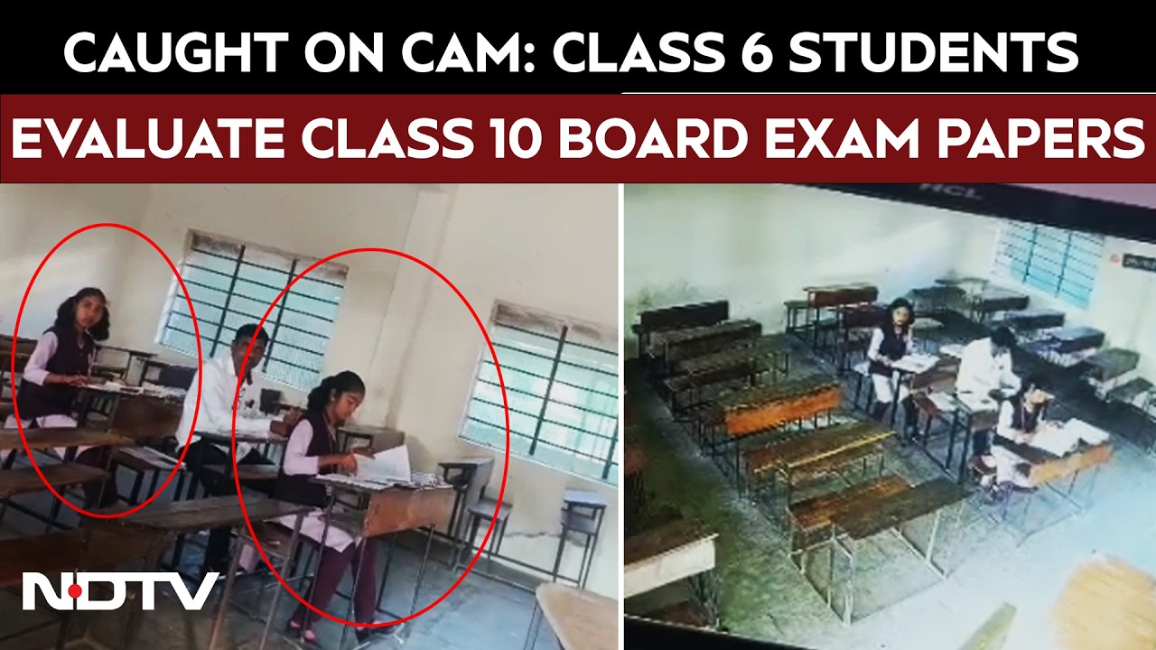 Caught On Cam: Class 6 Students Evaluate Class 10 Board Exam Papers In Satara School