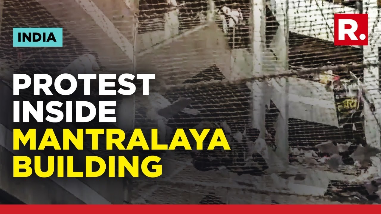 Farmers Seeking Proper Land Compensation Jump On Safety Nets At Mumbai's Mantralaya