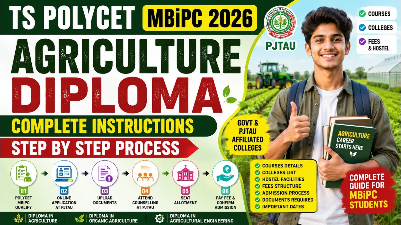 polycet mbipc 2026. polytechnic mbipc notification 2026 in telugu. polytechnic agriculture diploma.