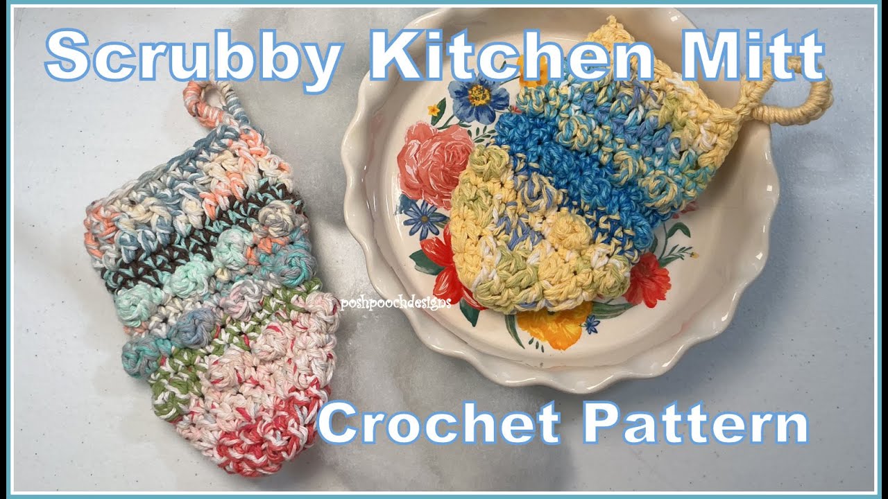 FRIDAY FUN DAY! Learn To Crochet The Scrubby Kitchen Mitt Crochet Pattern #crochetpatterns #crochet