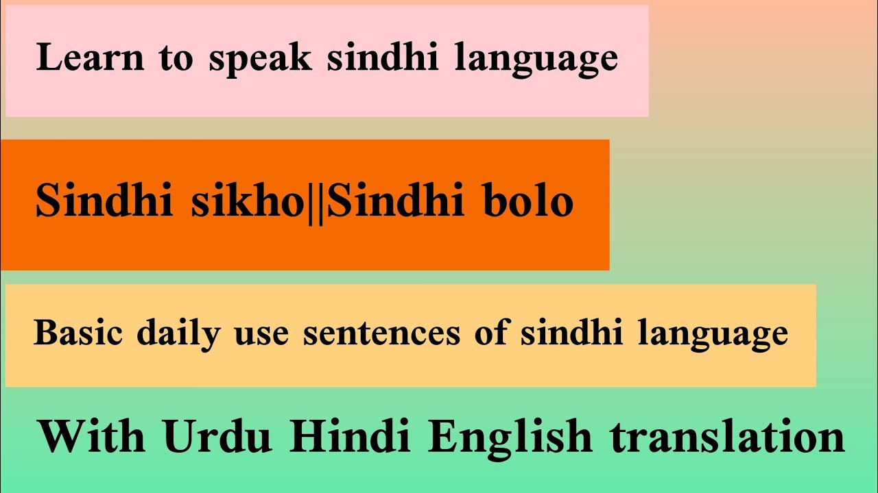 learn sindhi language daily use sentences ||Sindhi language ||sindhi course ||Vd42