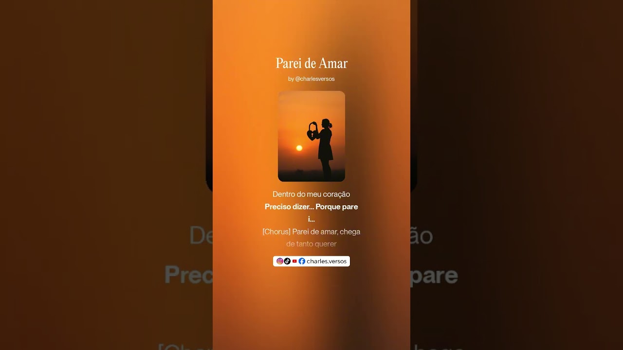 Parei de Amar | @charles.versos