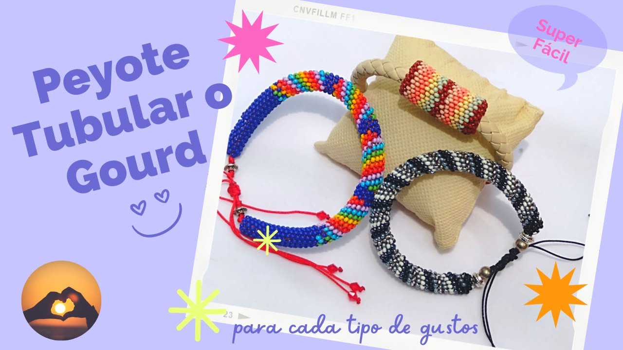 DIY Cómo Tejer Peyote Tubular o Gourd En una Pulsera o Brazalete