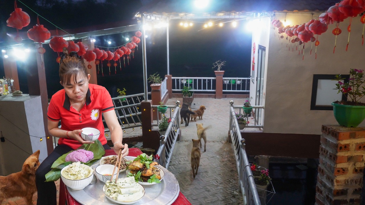 Cooking a Warm and Cozy Meal After Many Days of Hard Work Finishing the House and Farm