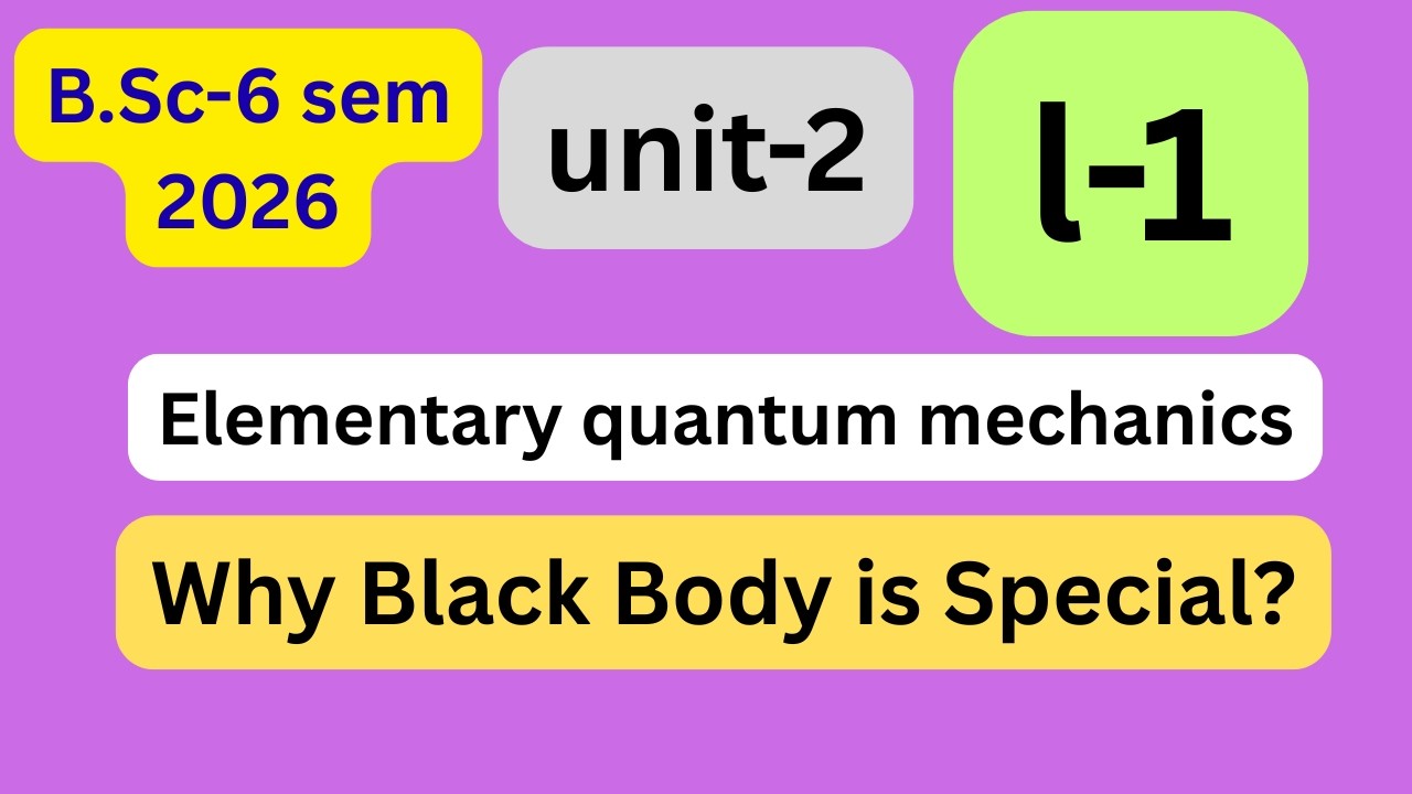 𝗕.𝗦𝗰 𝟲 𝘀𝗲𝗺 | 𝗨𝗡𝗜𝗧 -𝟮 𝗘𝗟𝗘𝗠𝗘𝗡𝗧𝗥𝗬 𝗤𝗨𝗔𝗡𝗧𝗨𝗠 𝗖𝗛𝗘𝗠. 𝗟-𝟭 |  𝗕𝗹𝗮𝗰𝗸 𝗕𝗼𝗱𝘆