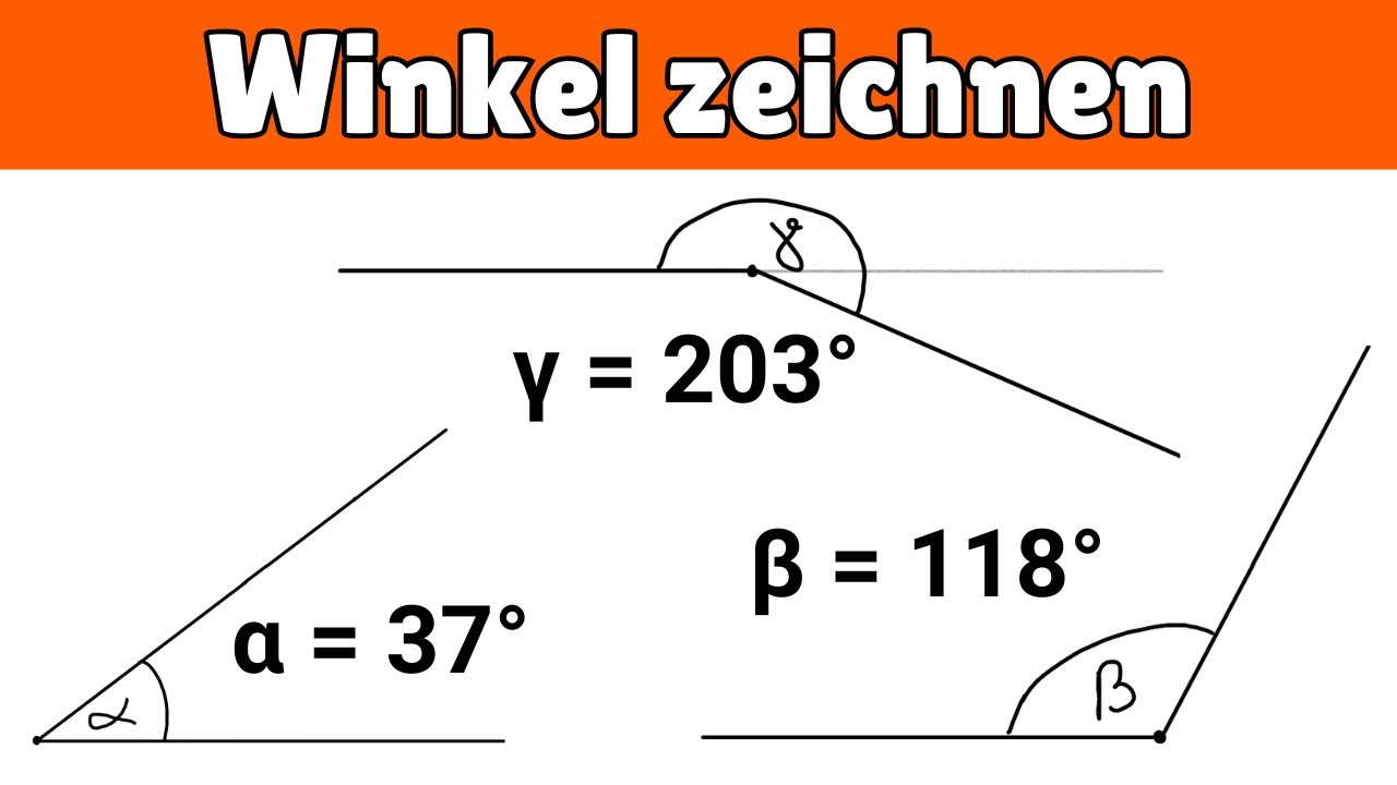 Winkel zeichnen | spitzer, stumpfer & erhabener (= überstumpfer) Winkel