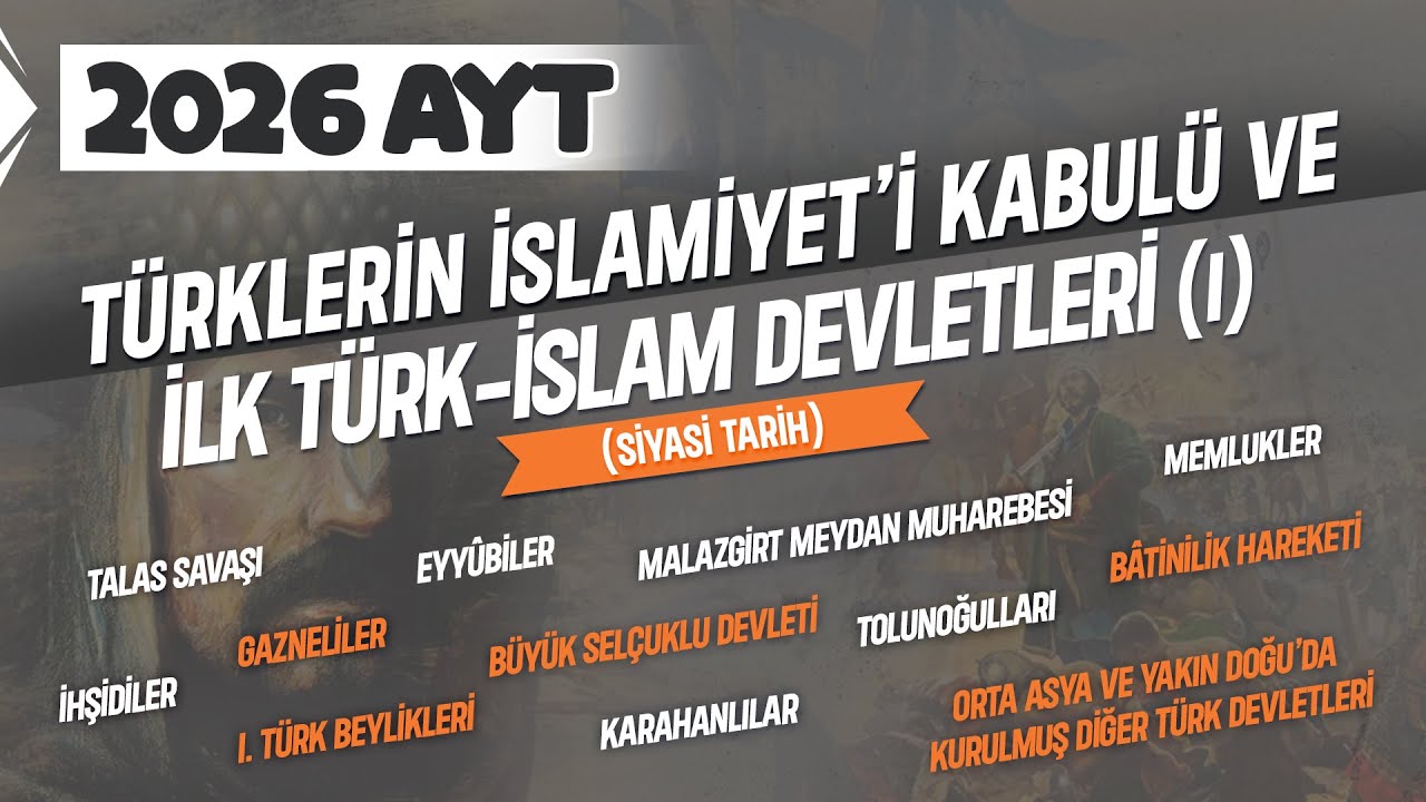 7) AYT Tarih - Türklerin İslamiyeti Kabulü ve İlk Türk İslam Devletleri - Ramazan YETGİN - 2025