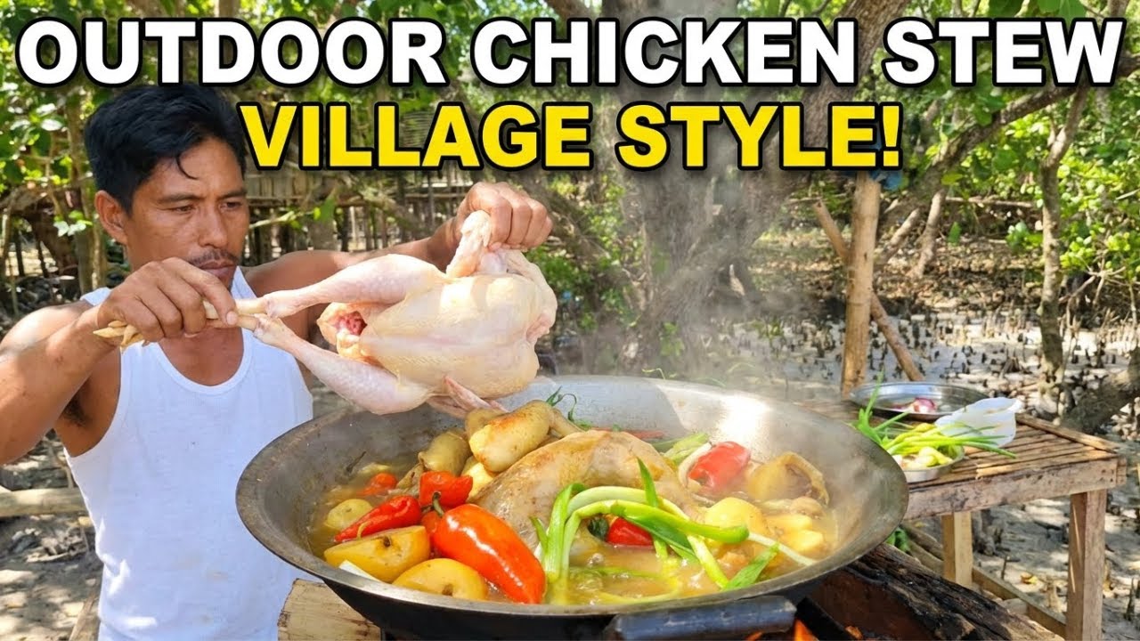 Asian Boiled Whole Chicken | Outdoor Cooking in the Mangroves