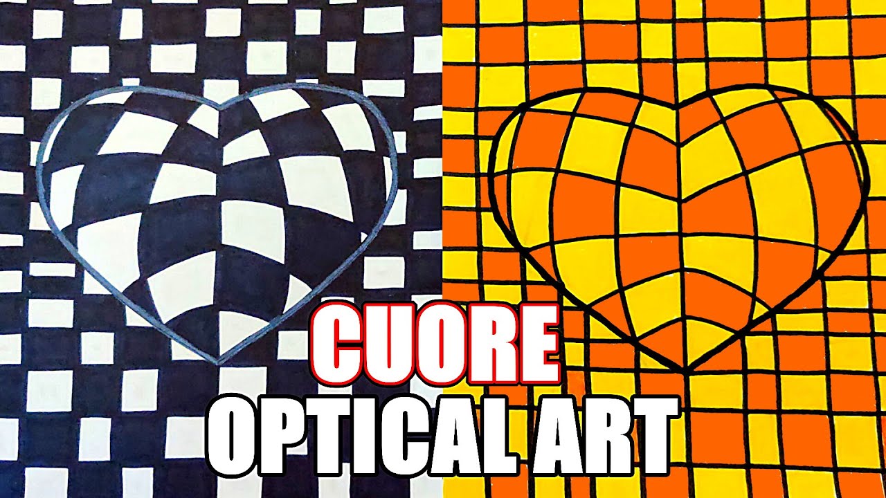 🤍🖤🤍 CUORE in OPTICAL ART per la Festa della Mamma o altre ricorrenze 💘😻 - Op Art e illusioni ottiche