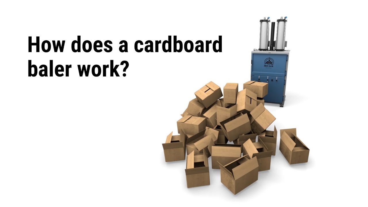 How does a cardboard baler work?