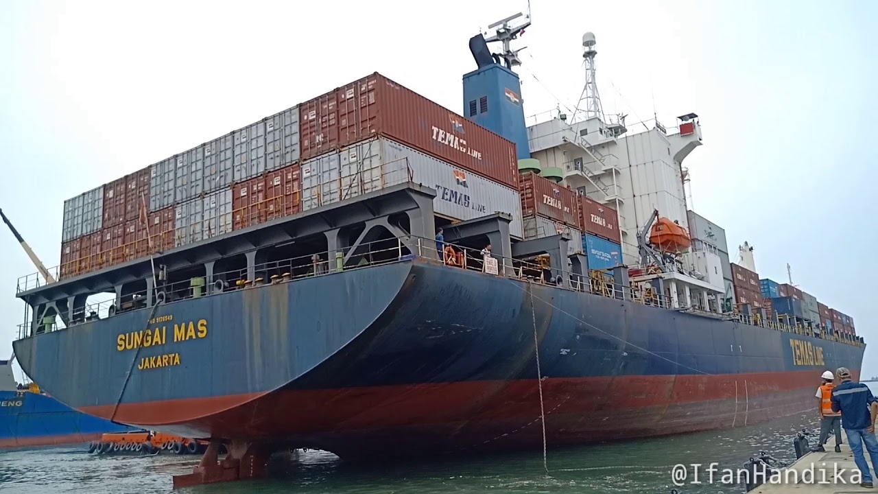 Kapal Kontainer SUNGAI MAS Proses Sandar | Pelabuhan Tanjung Priok,Jakarta Utara | Real Sound