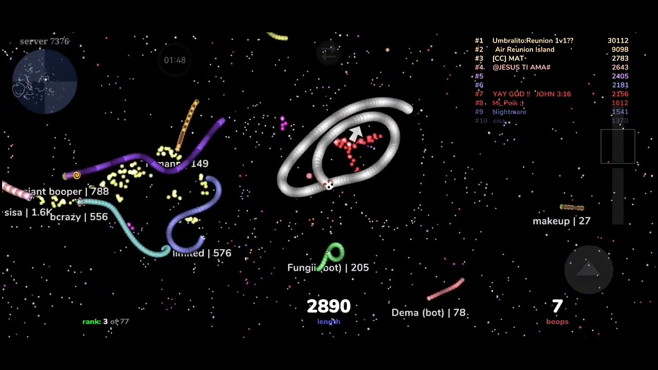 Slither io gameplay with mod 