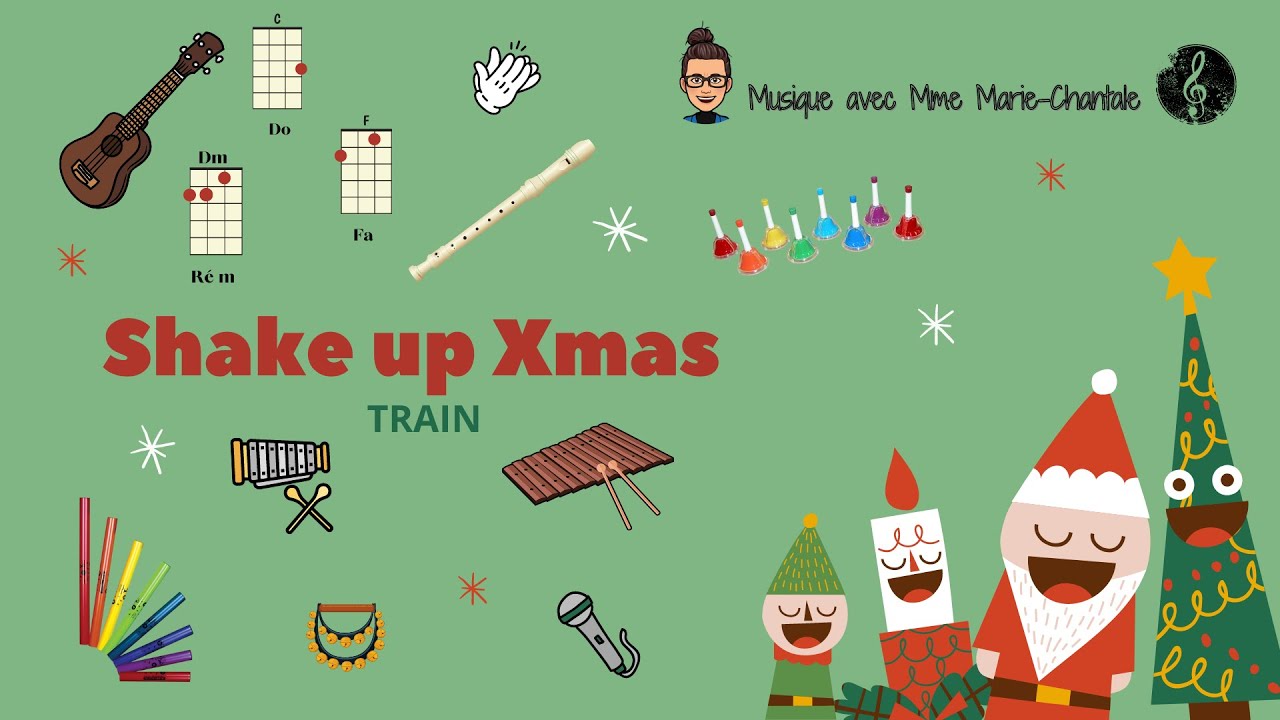 Shake up Xmas - boomwhackers, recorder, Orff, ukulele easy play along for elementary music education