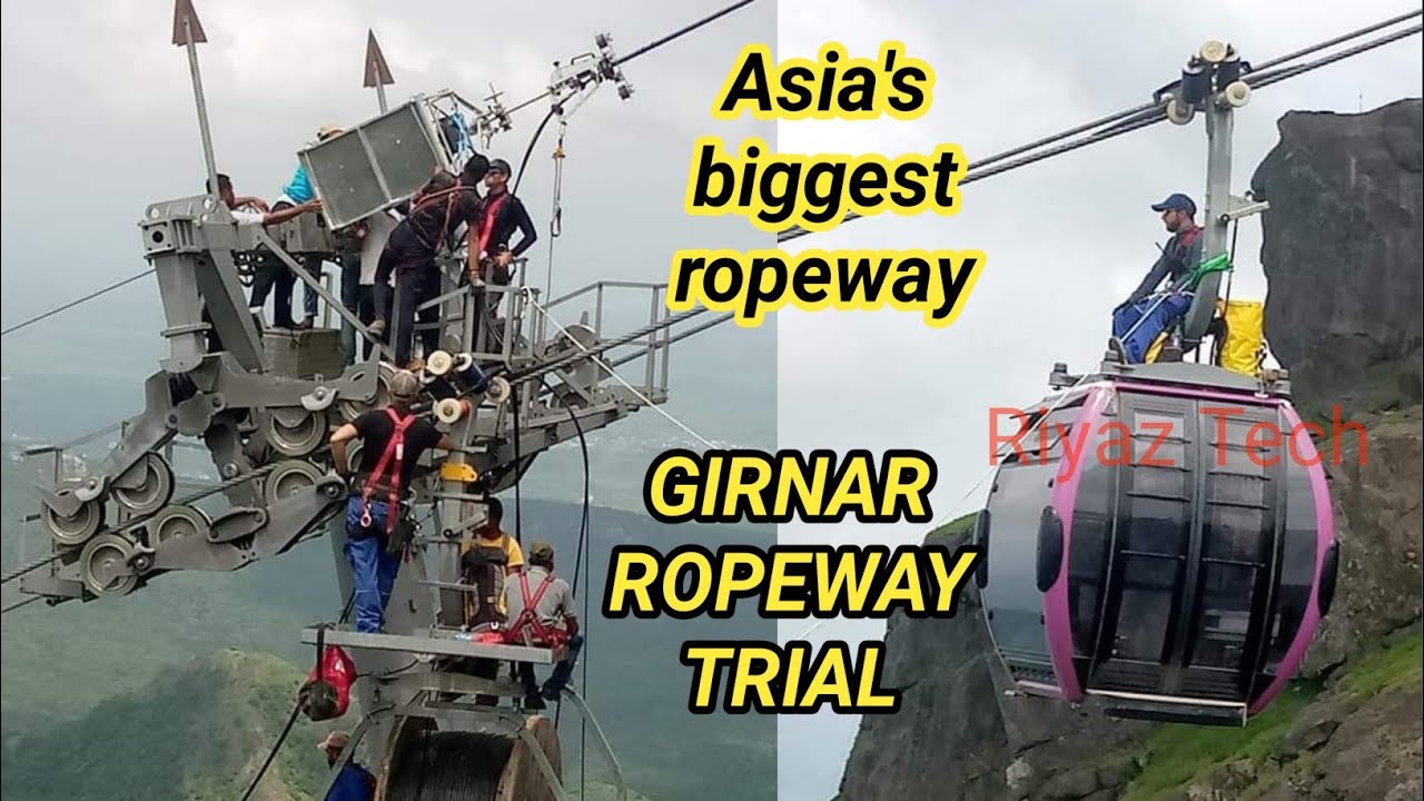 girnar ropeway trial start | asia biggest ropeway | girnar ropeway | junagadh | gujarat | riyaz tech