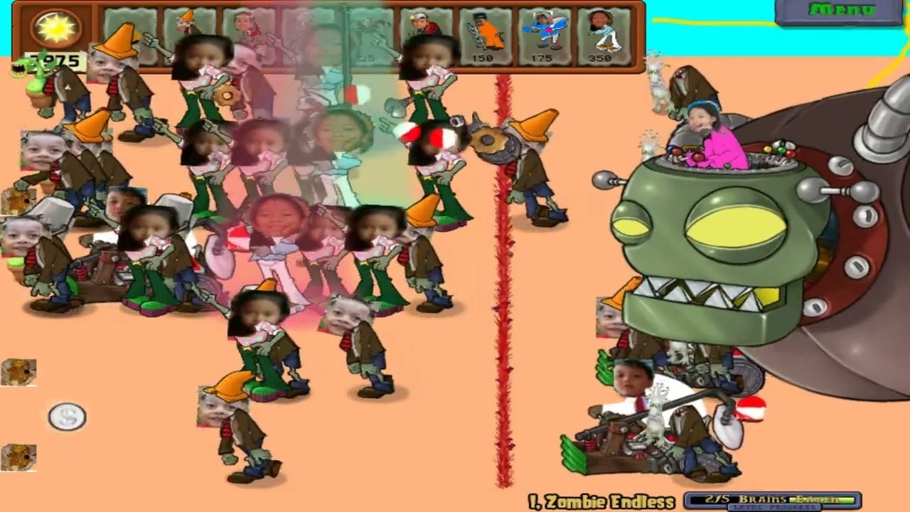 Plants Vs Zombies Mod - Monsters Vs Jamprong Bocil // I. Zombie Endless Streak - 0 to 3 (Hack)