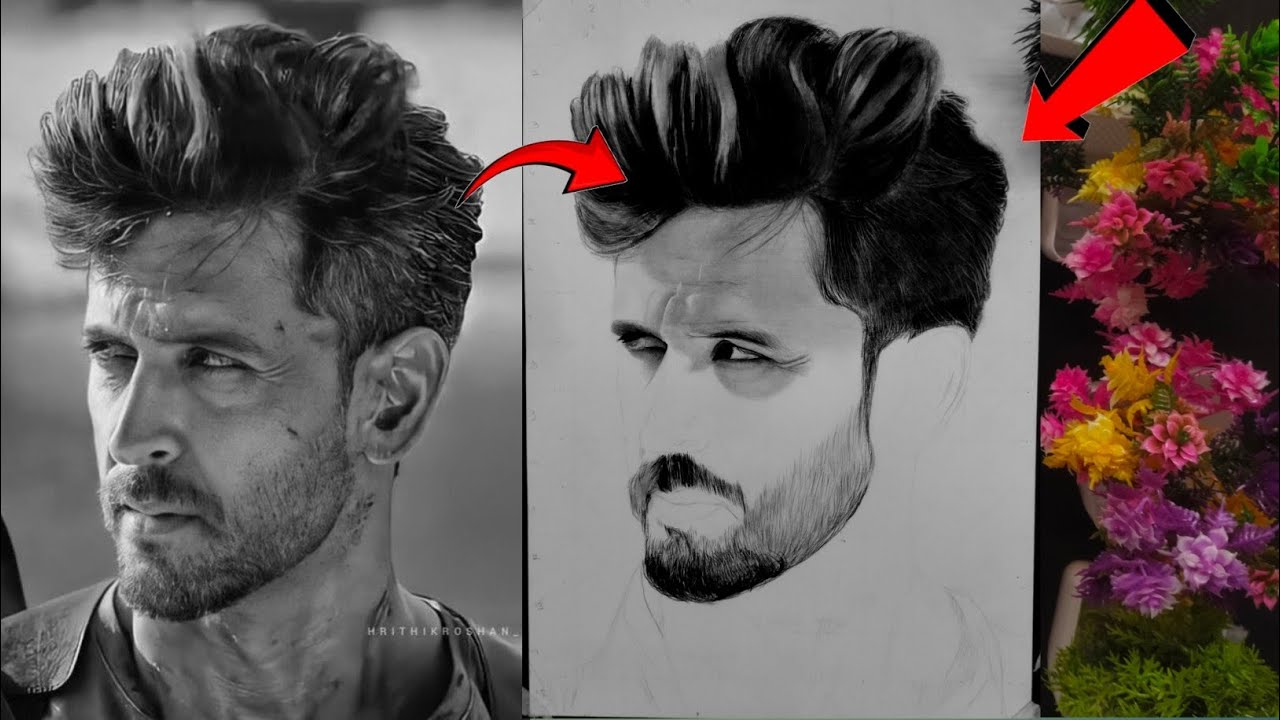 Hrithik Roshan Realistic Hair & Eyes Drawing 😱 | Timelapse Sketch #hrithikroshan #bollywoodsketch 