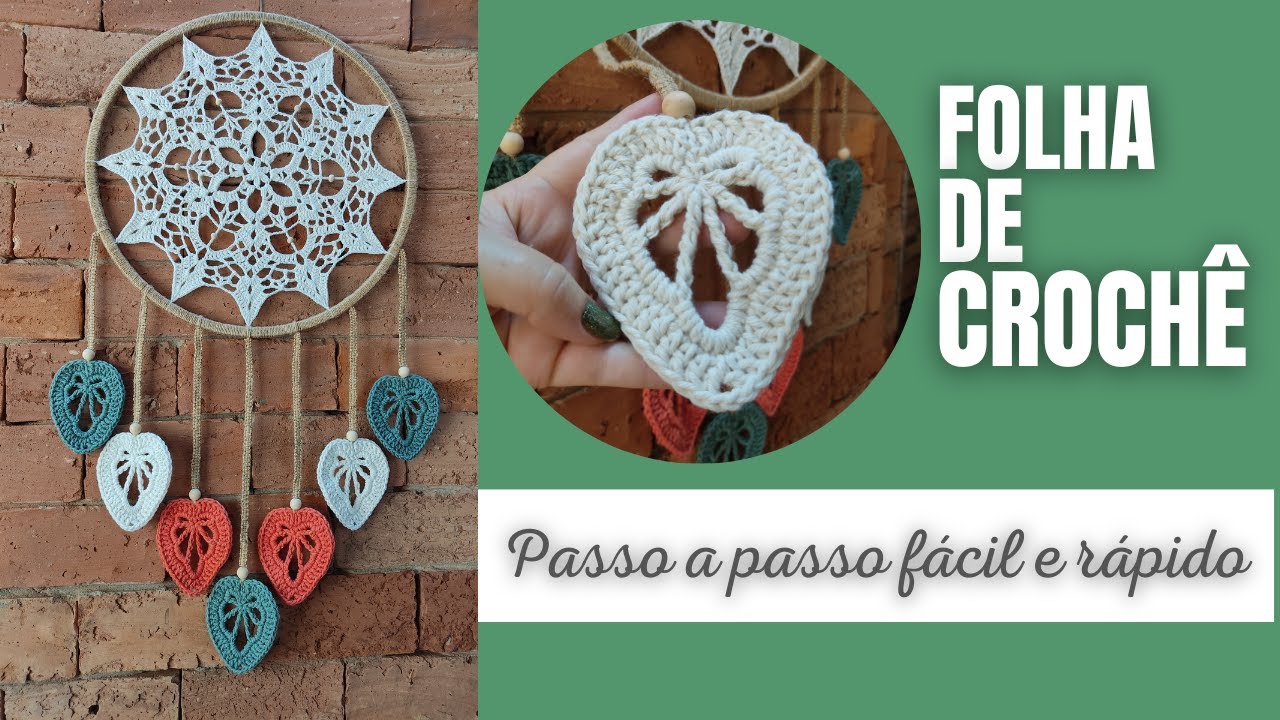 Folha de CROCHÊ ou Macramê ? De crochê  (passo a passo fácil e rápido)