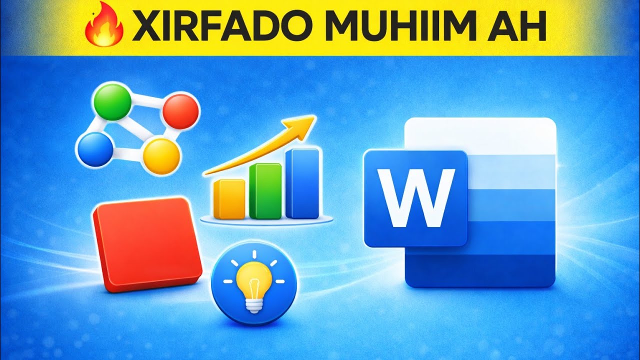 🔥Sida Loo Adeegsado Shapes, SmartArt, Charts & Icons  MS Word | Cashar Dhameystiran