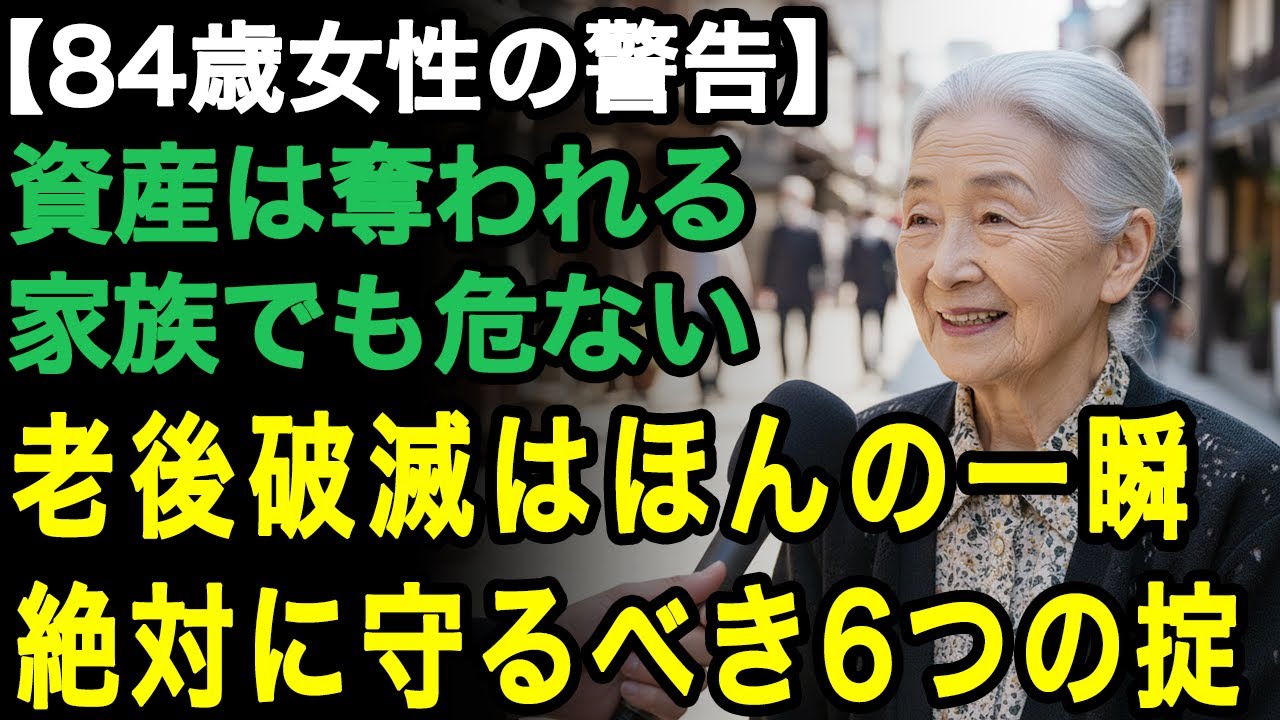 84歳女性の警告「自分の資産は家族に預けるな」たとえ身内でも資産だけは全て明かしてはいけない。老後の破滅を避けるため、最も大事な6つの教訓【60代以上の方へ/老後の幸せ/シニア】