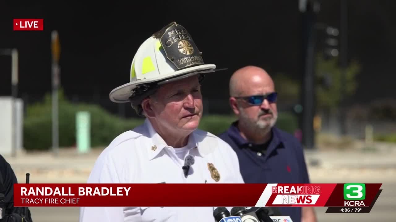Tracy fire, police chiefs give update on massive fire at medical supply facility