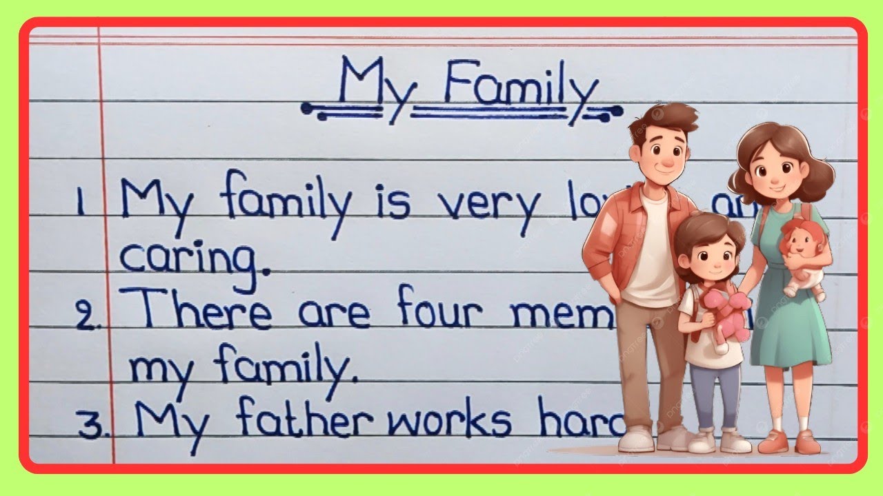 10 строк о моей семье для детей | Простое сочинение для школьников | Моя семья | Простое обучающе...