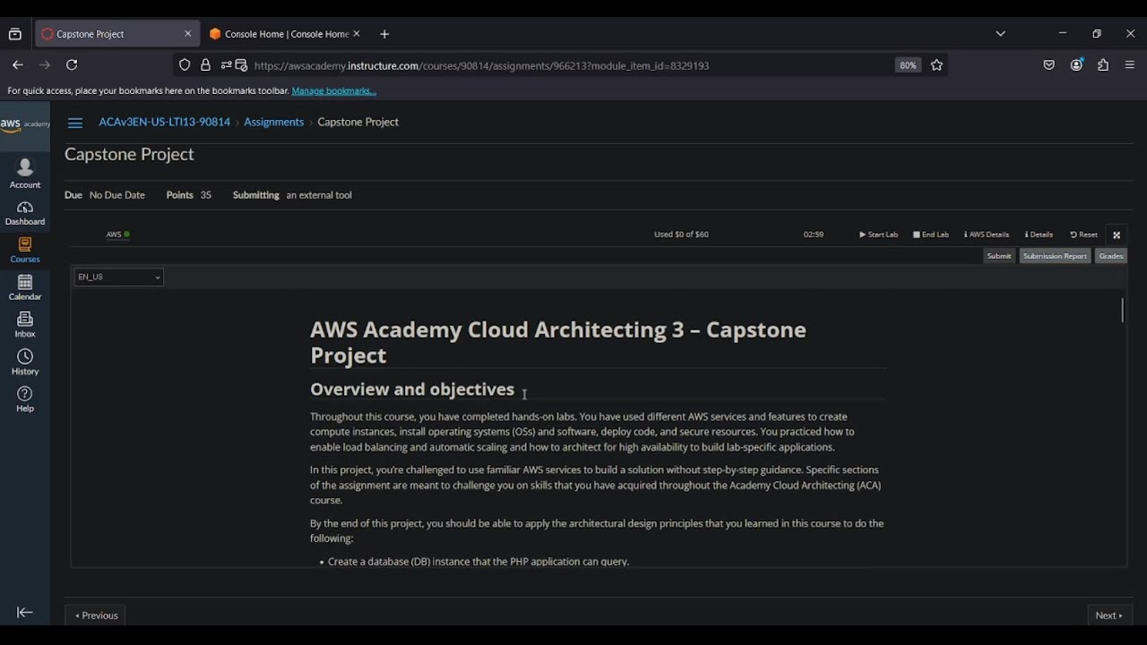 AWS Academy Cloud Architecting 3 &ndash; Capstone Project || 2024 October