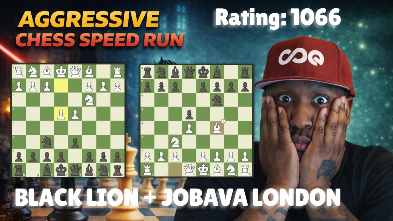12 MOVE JOBAVA | Aggression Speedrun Ep. 22 | 1066 Elo | BLACK LION + JOBAVA LONDON