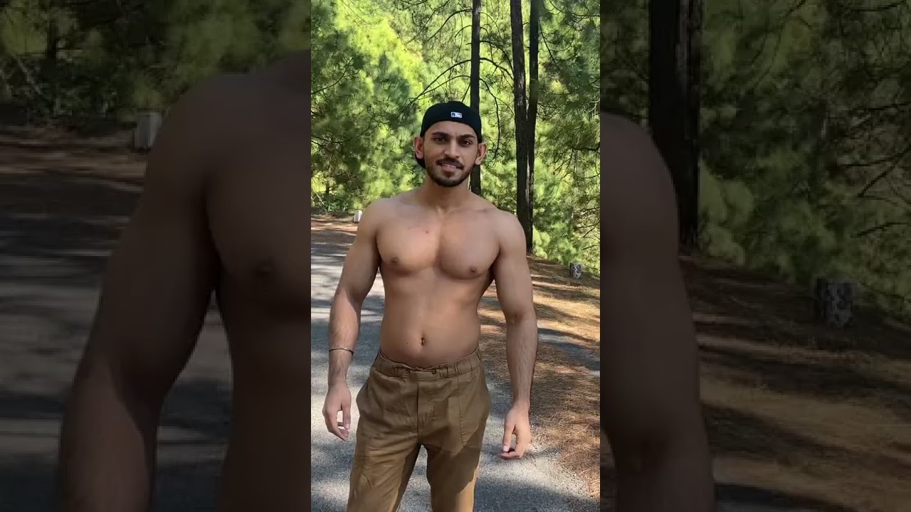Shirtless on the road 